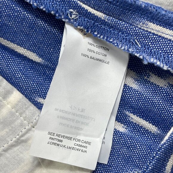 J. Crew Sunwashed Cotton Cuffed Shorts Blue Ikat Mid-Rise 10 - Picture 10 of 11